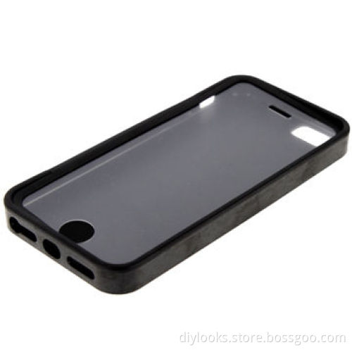Transparent Flip TPU Case for iPhone 5 & 5S (Black)